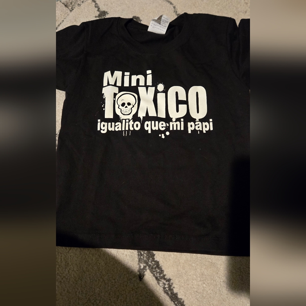 Black and White Short Sleeve Tee with Mini Tokico Design